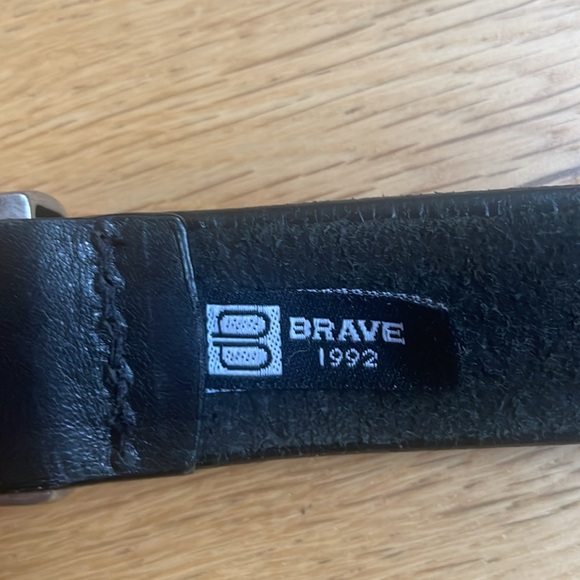 Brave Black Leather Belt with Silver Studs - Picture 4 of 8